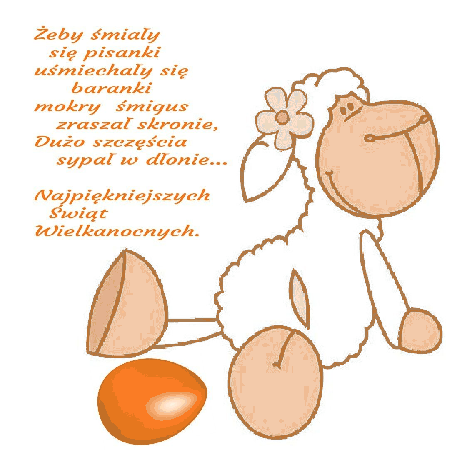 Baranek z życzeniami Wielkanocnymi
